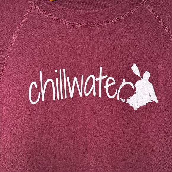 Chillwater Classic Kayak Maroon and White Unisex Sweatshirt No Size Tag EUC - Picture 2 of 9
